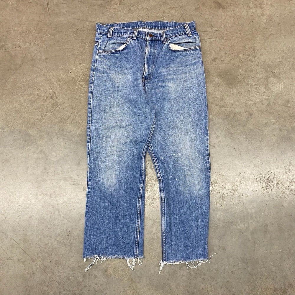 VTG 80s Levi's 519-0217 Orange Tab‎ Jeans Made In USA Straight Fit Men's 34x30